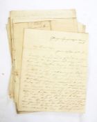 Assorted ephemera to include letters, dating around early 1800's mainly signed by Allan Pollock