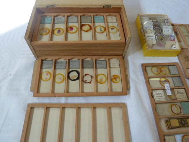 WF Stanley mahogany box of microscope slide trays and another cope Archibald Young, two other boxes, - Image 5 of 5