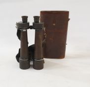 Pair of Karl Zeiss Jena Delfort 18x50 binoculars in leather case  c 1920's