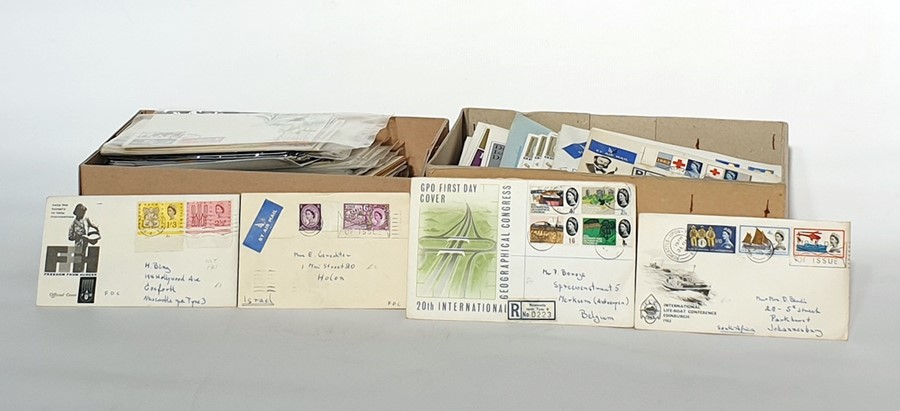 Two boxes of GB pre-decimal First Day Covers and presentation packs  (2)