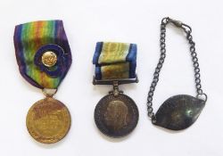 WWI War medal and Victory medal named to " 80265. PTE. H. O. GALLIMORE. R.A.M.C. ". Silver