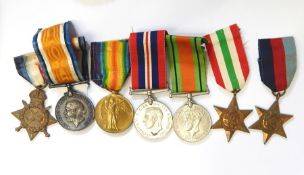 WWI 1914 - 15 Star, War medal and Victory medal named " R.M.A. 13679. GR. S. G. Morley" Four WW II