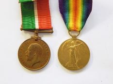 WWI Victory medal named to " 109706. PTE. C.F. FRANK. 49-CAN. INF. WWI Mercantile Marine medal named