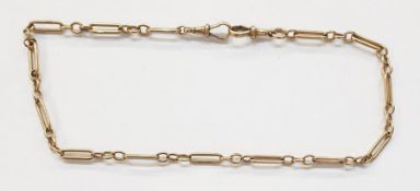 9ct gold bar and oval link albert chain with swivel clasps, 26.4g approx