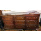 18th century and later oak mahogany crossbanded North Country sideboard (possibly converted mule