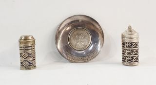 Queen Elizabeth II silver pin tray, the central roundel with double-headed eagle together with two