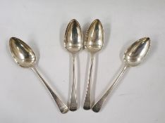 Four George III Old English pattern tablespoons, London 1802, 7.5oz approx