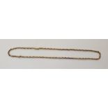 9ct fancy belcher-link chain pattern necklace, 4.4g total approx