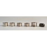 Six assorted silver napkin rings, 2.7ozt