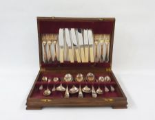 Large quantity of silver-plate and other flatware and a cased stainless steel service for six with