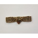 9ct gold four bar gate-pattern bracelet with padlock clasp, 25g approx.Condition Reportthe length is