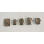 Four early 20th century silver vesta cases, including examples by William Hair Haseler, John Rose,