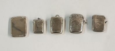 Four early 20th century silver vesta cases, including examples by William Hair Haseler, John Rose,