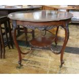 Victorian mahogany centre table, the circular and crimped top with moulded edge, the whole raised on