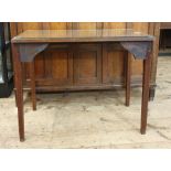 Late 19th century mahogany rectangular side table with moulded edge, on square section tapering