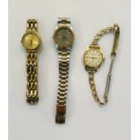 Lady's Seiko wristwatch with calendar aperture, a lady's Raymond Weil gilt watch with date