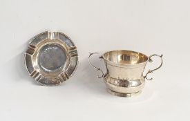 Late Victorian silver twin-handled christening cup, Birmingham 1876 by Haserler Brothers and a