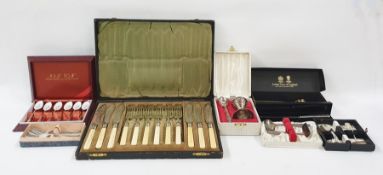 Quantity of assorted EPNS and stainless steel flatware including cased set of Jouir Fleur