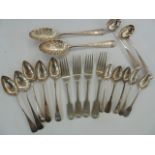 Set of five Old English pattern spoons by Jameson, Aberdeen, a Victorian Old English pattern