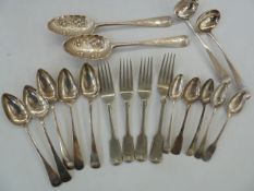 Set of five Old English pattern spoons by Jameson, Aberdeen, a Victorian Old English pattern