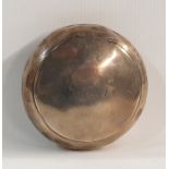 George V silver tobacco box of squat circular form bearing initials to the lid, C.T.M. Chester 1919,