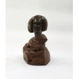 Maurice Juggins (1934 - 2014) bronze-effect bust of 'Edith Sitwell', monogrammed and titled on base,