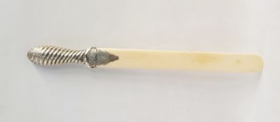 Silver-handled page turner marked Birmingham 1893