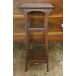 Late 19th/early 20th century mahogany three-tier aspidistra stand, the rectangular top with