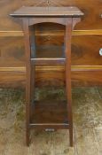 Late 19th/early 20th century mahogany three-tier aspidistra stand, the rectangular top with