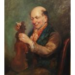 Unattributed (19th century) Oil on canvas  "The Violin Mender", 35cm x 28.5cm (framed)