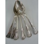 Set of six Georgian silver Kings pattern dessert spoons, 1834 by Elder & Co, Edinburgh, 7.6ozt