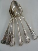 Set of six Georgian silver Kings pattern dessert spoons, 1834 by Elder & Co, Edinburgh, 7.6ozt