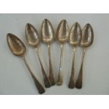 6 silver dessert spoons, London 1805 William Ely & William Fearn, 6.9ozt