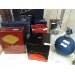 Assorted perfume bottles to include Rene Lalique Creation glass bottle, one Forsands La Nuit, La