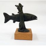 Marlene Badger bronze sculpture  - fish, 19cm long