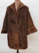 Vintage fur coat, possibly goat, White coney jacket, and a fox fur tippet and a white cony