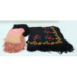 Four assorted embroidered shawls (1 box)