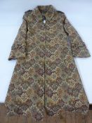 Alexon 'Youngset' by Alannah Tandy tapestry coat 1970's, front zip fastening, half belt and belt/