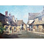 Stanley Orchart Oil "Evening light at Lacock", signed lower right, bears label verso, 39cm x 48.5cm