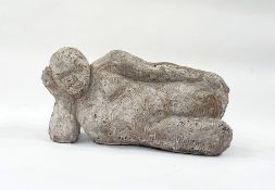 Marlene Badger cement fondue sculpture - reclining figure, 25cm long