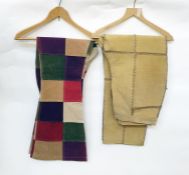 Pair of 1970's suede patchwork trousers labelled 'Chilli Pepper' and another pair labelled 'SMH' (2)