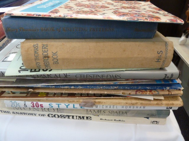 Collection of books on Fashion, Embroidery, Knitting, Shawls, etc and a  Winnie the Pooh poster - Image 2 of 5