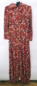 Eight 1970's jumpsuits including wool paisley labelled 'Harriet of London' elasticated at the ankle,