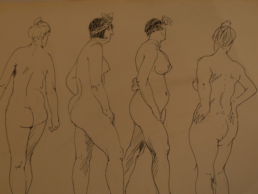 Assorted pictures and prints to include pastel of nude study by Lucy Elizabeth Brock (1927-2018) ( - Image 4 of 5