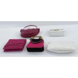 Vintage bags including Charles Jourdan white leather clutch bag with petal edge, Helene Ongeli