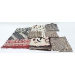 Small Iban blanket, Ikat weaving, possible Sarawak and a collection of batik panels