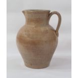 Stoneware Studio pottery jug, white brown ground, indistinct mark to base, 25cm tall