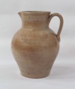Stoneware Studio pottery jug, white brown ground, indistinct mark to base, 25cm tall