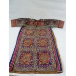 Indian,  heavily embroidered multi coloured dress, mirror detail, 3/4 length sleeves