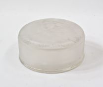 Lalique frosted glass Genevieve powder pot and cover of cylindrical form 10cm diameterCondition